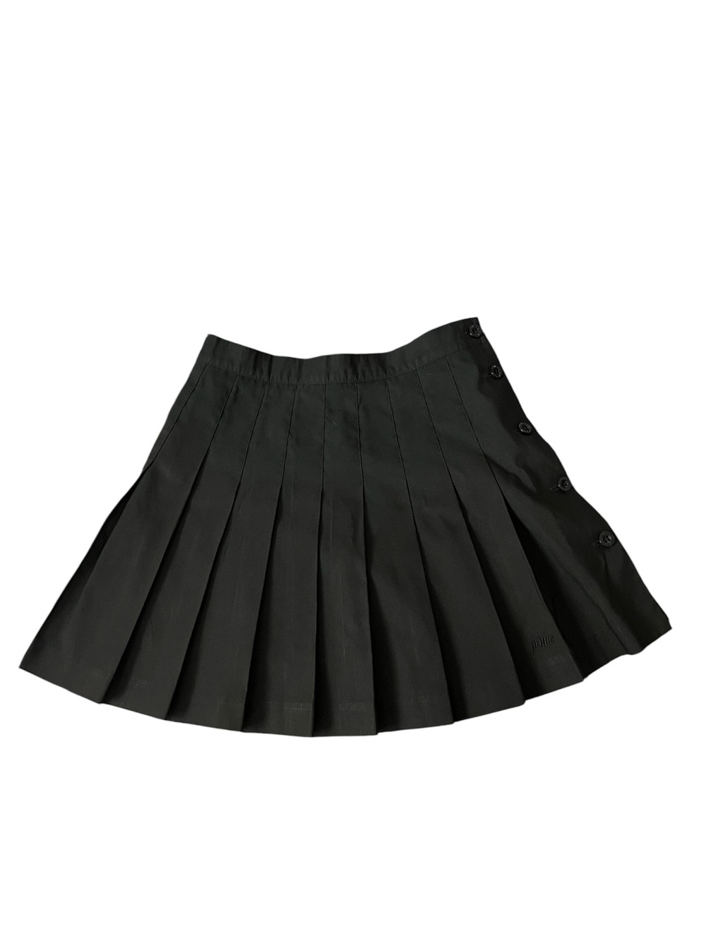 Prince Black Pleated Skater Skirt with Side Buttons
